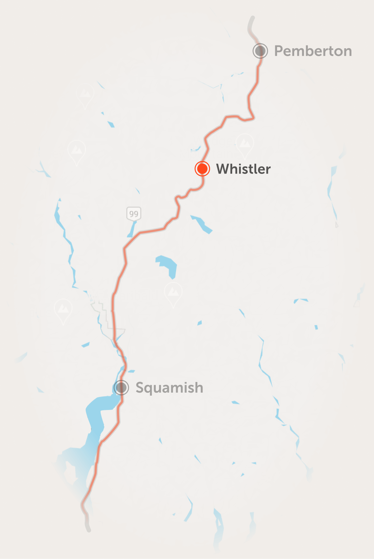 Pika Landscapes Whistler service area map