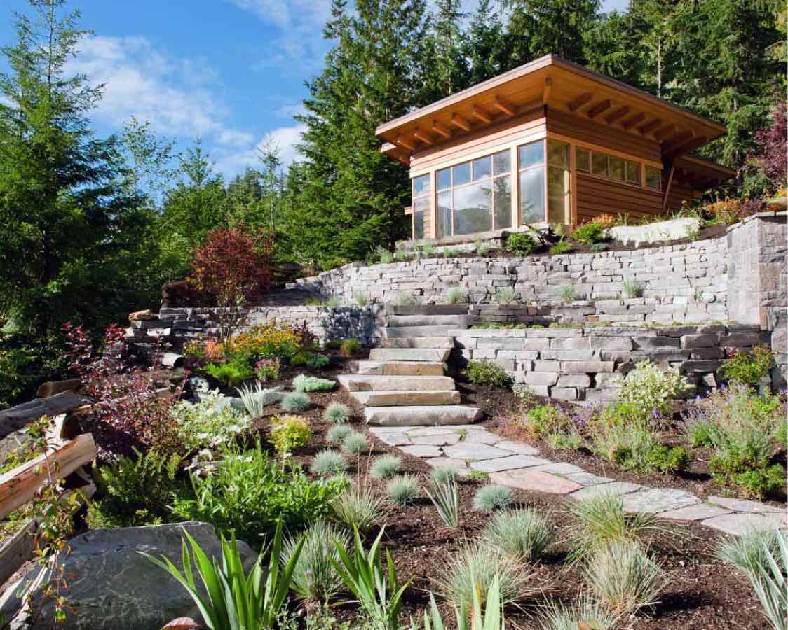 Stonebridge natural modern cabin stone steps