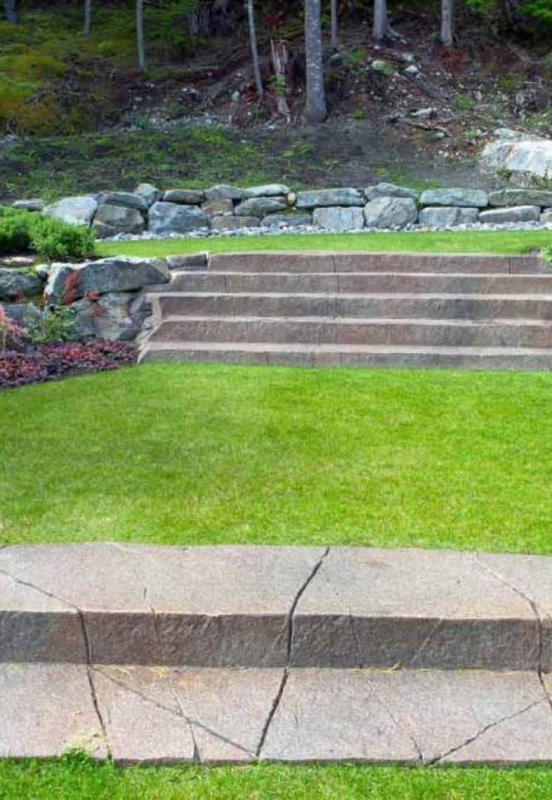 Stonebridge show home terraced stone steps