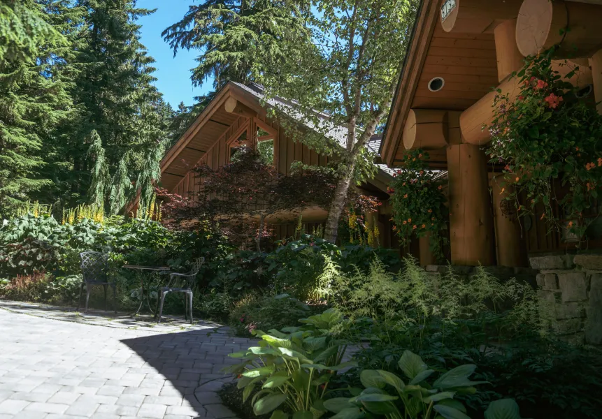 Timber chalet paver driveway
